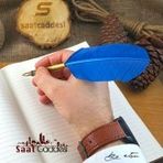 Orijinal Steel Pen Kuş Tüyü Divit Kalemi Seti Mavi