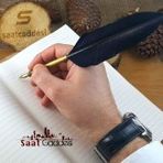 Orijinal Steel Pen Kuş Tüyü Divit Kalemi Seti Siyah