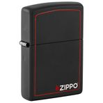 Orijinal Zippo çakmak Black Matte with BORDER & logo