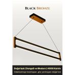 Orion Bronz 4000K Lineer Led Sarkıt Avize – Kumandalı Dim Edilebilir – Aşağı Işık