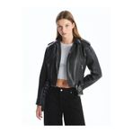 Orions Collection Yeni Sezon Kemerli Oversize Crop Deri Ceket