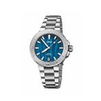 Oris New Aquis Date 01 733 7770 4155-07 8 18 05p Gri Çelik Kadın Kol Saati - Mavi