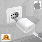 Orjinal Apple İphone 14 Plus 20W Hızlı Şarj Aleti Seti Usb-C Mhje3tu-A + Mqgj2zm/A (Kablo Dagil) Aplee20w00340