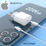 Orjinal Apple İphone İpad 20W Hızlı Şarj Aleti Seti Usb-C Mhje3tu-A + Mqgj2zm/A (Kablo Dagil) Aplee20w00687