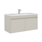 Orka Arno 100 Cm Kapaklı Lavabolu Banyo Alt Dolabı Bej