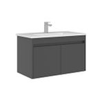 Orka Arno 85 Cm Kapaklı Lavabolu Banyo Alt Dolabı Gri