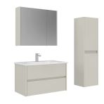 Orka Arno 85 Cm Parlak Kaşmir Çekmeceli Banyo Dolabı Takımı Ve Boy Dolabı