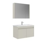 Orka Arno 85 Cm Parlak Kaşmir Kapaklı Banyo Dolabı Takımı
