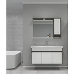 Orka Aydos 100 Cm Retro Gümüş/Beyaz Banyo Dolabı Takımı