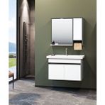 Orka Aydos 85 Cm Retro Gümüş/beyaz Banyo Dolabı Takımı Çok Renkli