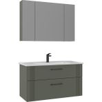 Orka Banyo Bari 100 cm Banyo Dolabı Takımı - Mat Yeşil