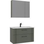 Orka Banyo Bari 85 cm Banyo Dolabı Takımı - Mat Yeşil
