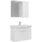 Orka Banyo Dolabı Purus 80 Cm Asma Banyo Dolabı Takımı Beyaz (Spot Aynalı)