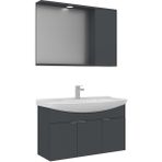Orka Banyo Purus 100 cm Asma Banyo Dolabı Takımı (Spot Aynalı) - Mat Antrasit