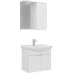 Orka Banyo Purus 65 cm Asma Banyo Dolabı Takımı (Spot Aynalı) - Parlak Beyaz