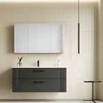 Orka Bari 100 Cm Mat Antrasit Banyo Dolabı Takımı (dolaplı Ayna) Çok Renkli