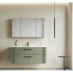 Orka Bari 100 Cm Mat Yeşil Banyo Dolabı Takımı (dolaplı Ayna) Çok Renkli