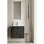 Orka Bari 65 Cm Mat Antrasit Banyo Dolabı Takımı (ledli Ayna) Çok Renkli