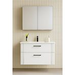 Orka Bari 85 Cm Mat Beyaz Banyo Dolabı Takımı (dolaplı Ayna) Çok Renkli