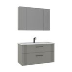 Orka Bari V2 100 cm Kaşmir Çekmeceli Aynalı Dolaplı Banyo Dolabı Takımı