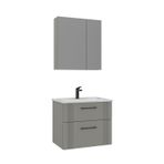 Orka Bari V2 65 cm Kaşmir Çekmeceli Aynalı Dolaplı Banyo Dolabı Takımı