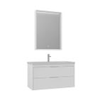 Orka Clay 100 Cm Çift Çekmeceli Banyo Dolabı Takımı Beyaz