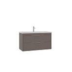 Orka Clay 100 Cm Çift Çekmeceli Lavabolu Banyo Alt Dolabı Kahverengi