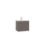 Orka Clay 65 Cm Çift Çekmeceli Lavabolu Banyo Alt Dolabı Kahverengi