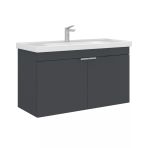 Orka Desna 100 Cm Mat Antrasit Banyo Dolabı Alt Modül Lavabo