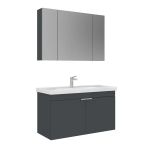Orka Desna 100 Cm Mat Antrasit Banyo Dolabı Takımı