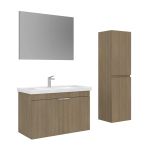 Orka Desna 90 Cm Budva Düz Aynalı Banyo Dolabı Takımı Ve Boy Dolabı