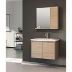 Orka Düden 80 Cm Mdf Kapaklı Meşe Banyo Dolabı Takımı
