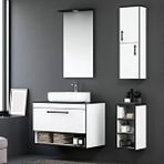 Orka Knidos ORKA5000347 Parlak Beyaz 90 cm Banyo Dolabı Takımı