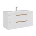 Orka Lena 100 Cm Mat Beyaz Çekmeceli Banyo Dolabı Alt Modül Lavabo