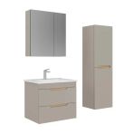 Orka Lena 65 Cm Çöl Beji Çekmeceli Banyo Dolabı Takımı Ve Boy Dolabı