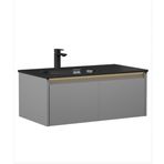 Orka Lisbon 90 cm Mat Gri Banyo Dolabı Takımı