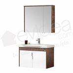 Orka Luna 80 cm Kahve-Beyaz Banyo Dolabı