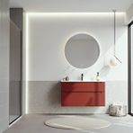 Orka Messina 100 Cm Tuscan Kırmızı Banyo Dolabı Takımı (ledli Ayna) Çok Renkli