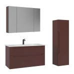 Orka Messina 100 Cm Tuscan Kırmızı Banyo Dolabı Takımı Ve Boy Dolabı