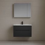 Orka Messina 65 Cm Mat Antrasit Banyo Dolabı Takımı (dolaplı Ayna) Çok Renkli