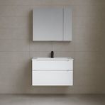 Orka Messina 65 Cm Mat Beyaz Banyo Dolabı Takımı (dolaplı Ayna) Çok Renkli