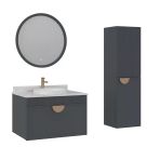 Orka Molino 80 Cm Antrasit Banyo Dolabı Takımı Ve Boy Dolabı