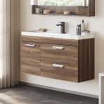Orka Nova 100 Cm İskoç Ceviz Banyo Dolabı Alt Modül, Lavabo