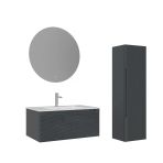 Orka Olbia 80 Cm Mat Antrasit Banyo Dolabı Takımı Ve Boy Dolabı