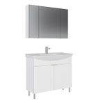 Orka Purus 100 Cm Ayaklı Banyo Dolabı Takımı (ayna Dolaplı) Beyaz