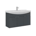 Orka Purus 100 Cm Mat Antrasit Banyo Dolabı Alt Modül Lavabo (Asma)