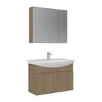 Orka Purus 80 Cm Asma Banyo Dolabı Takımı (ayna Dolaplı) Meşe