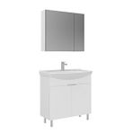 Orka Purus 80 Cm Ayaklı Banyo Dolabı Takımı (ayna Dolaplı) Beyaz