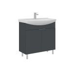 Orka Purus 80 Cm Mat Antrasit Banyo Dolabı Alt Modül Lavabo (Ayaklı)