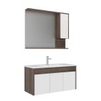 Orka Serra 100 Cm Navaro/Beyaz Banyo Dolabı Takımı